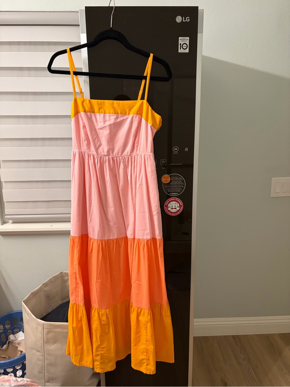 J. Crew Pink, Orange & Yellow Tiered Summer Dress